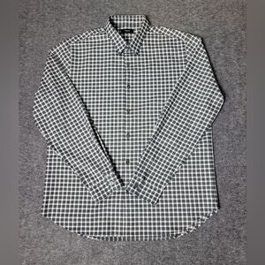 Theory Rammy Ombre Men's Size XL  Gingham Back White Button Down Shirt Good Cond